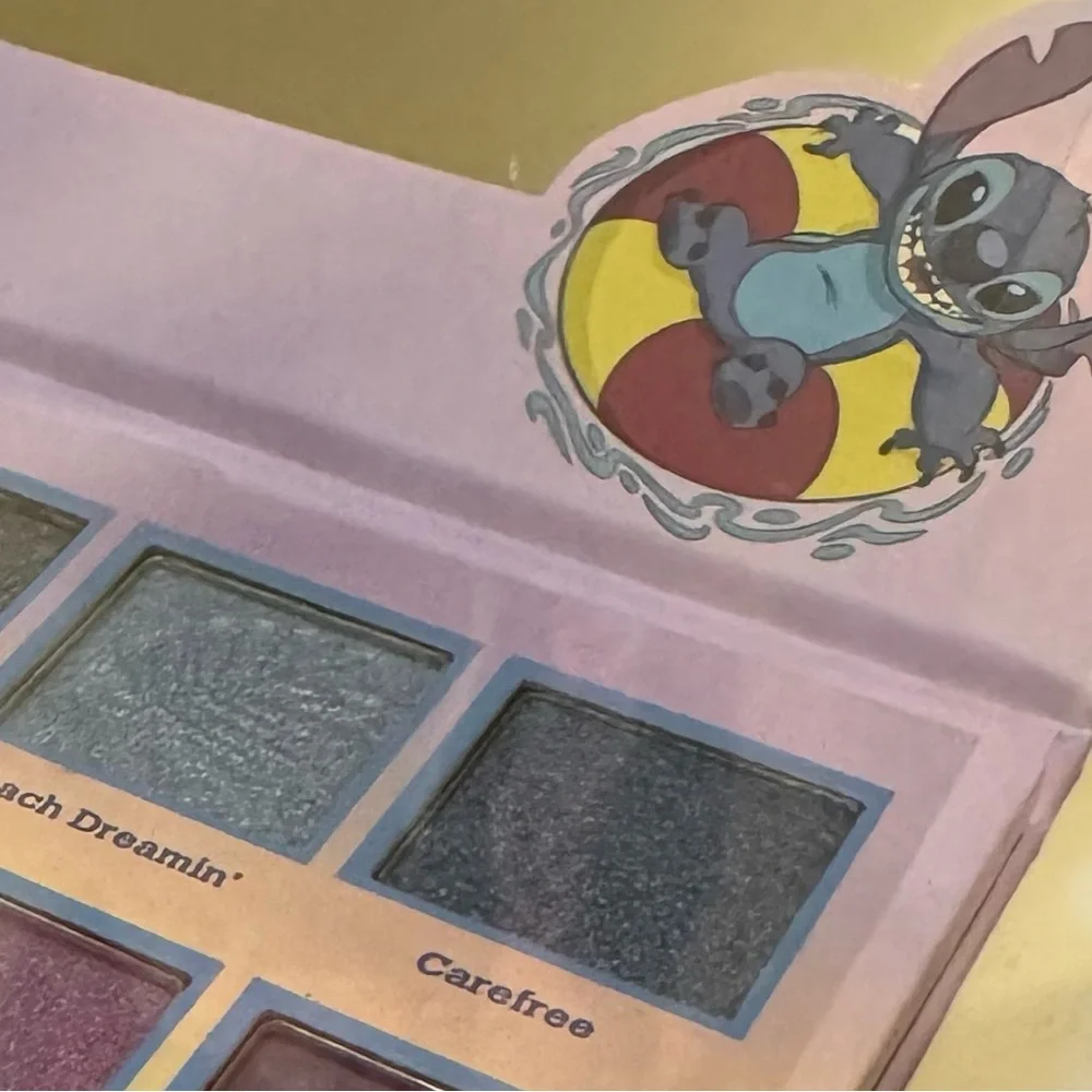 Disney Stitch Eyeshadow Palette 12 Shades Hibiscus Designs & Mirror Compact
